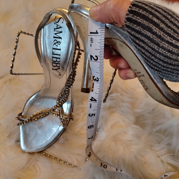 ❤️Y2K Sam and Libby dia silver rhinestone studded stilettos size 6M - Picture 5 of 9